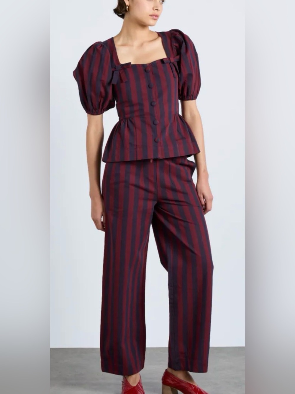 Damson Madder SET: Rafe Trousers + Harriet Blouse, size 6 US / 10 UK